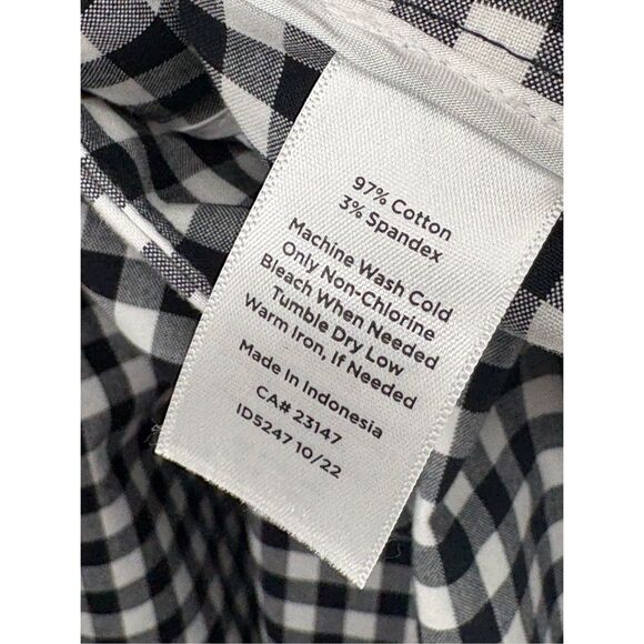 Talbots Pants Chatham Ankle Women 16 Petite Dark Navy Blue White Check Gingham - Picture 12 of 13